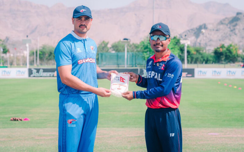 नेपाल सामोआविरुद्ध पहिले ब्याटिङ गर्दै