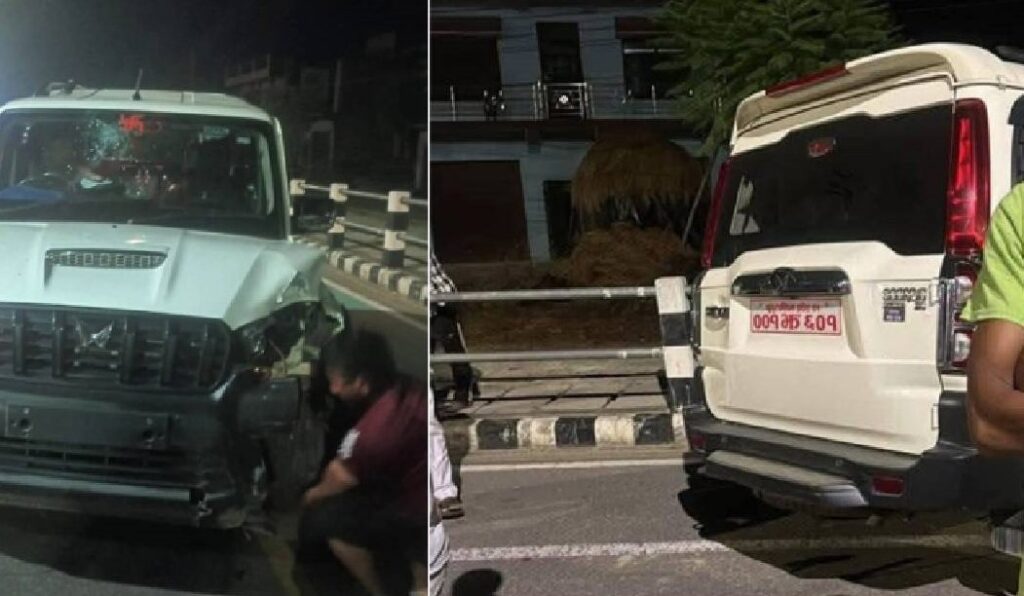 कैलालीको गोदावरी नगरपालिकाका मेयर  भट्टको स्कार्पियो दुर्घटना