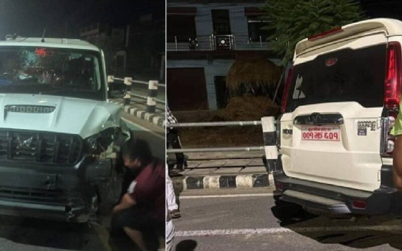 कैलालीको गोदावरी नगरपालिकाका मेयर  भट्टको स्कार्पियो दुर्घटना